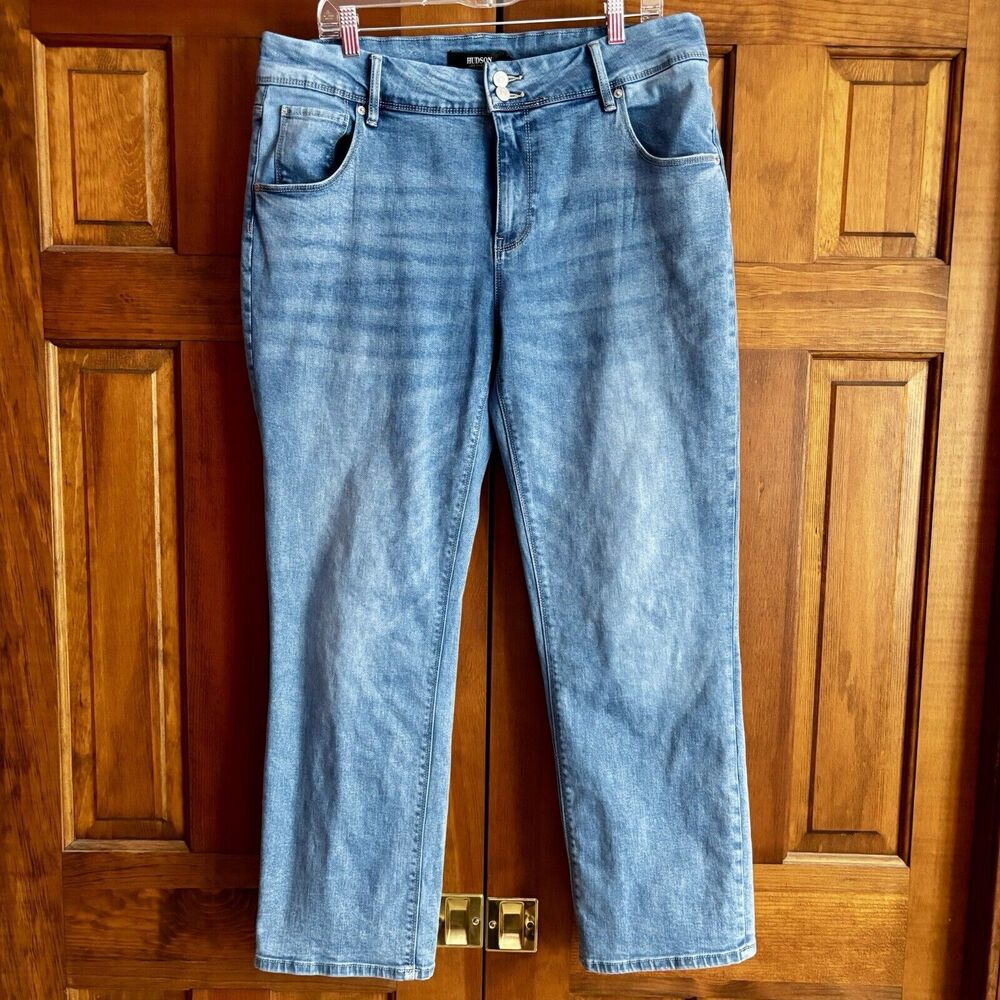 Hudson Midrise Straight Leg Blue Denim Jeans Women's Size 14 Festival Casual